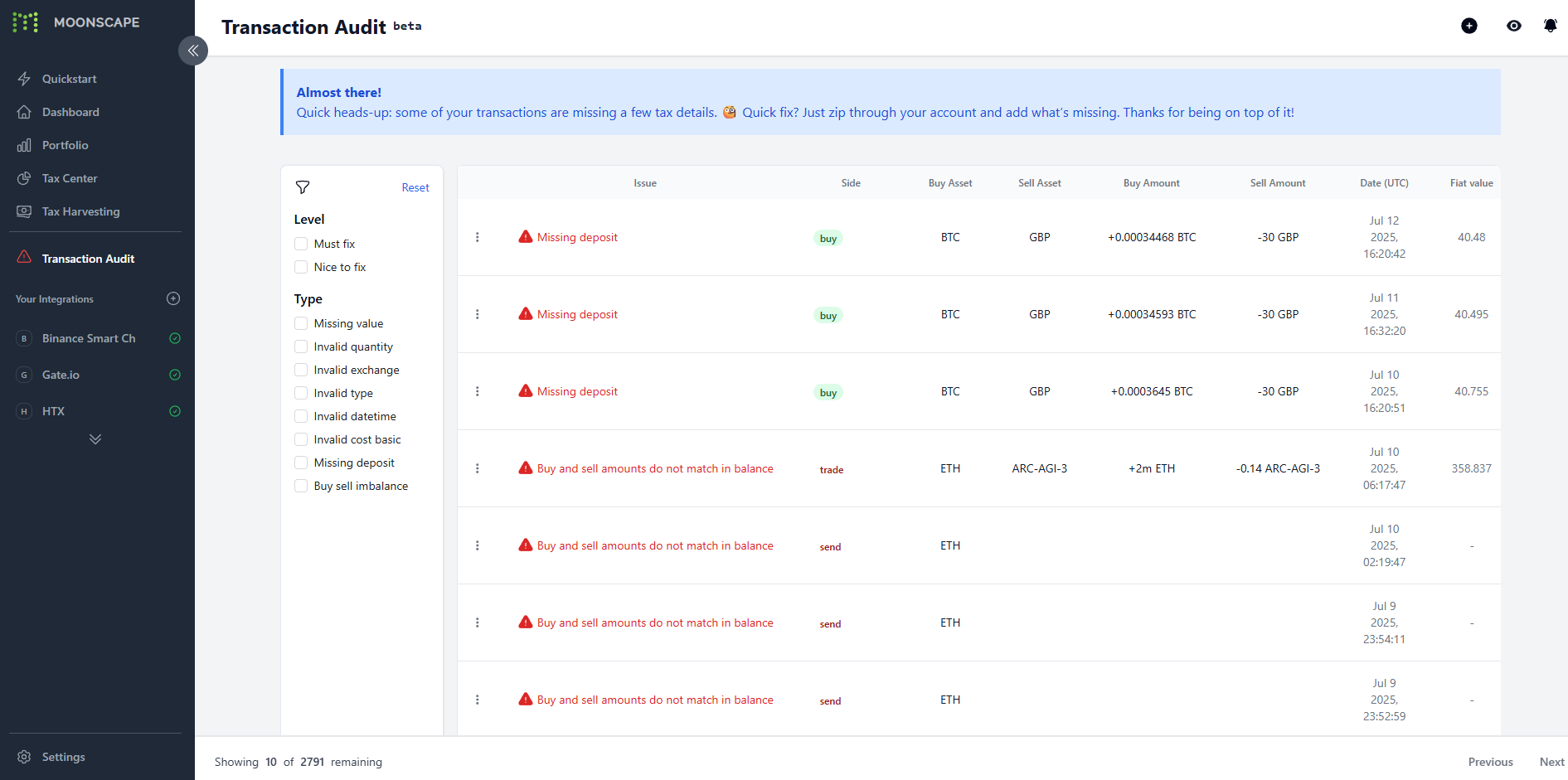 Audit Screen
